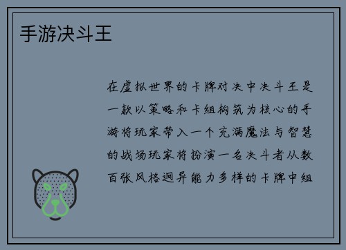 手游决斗王